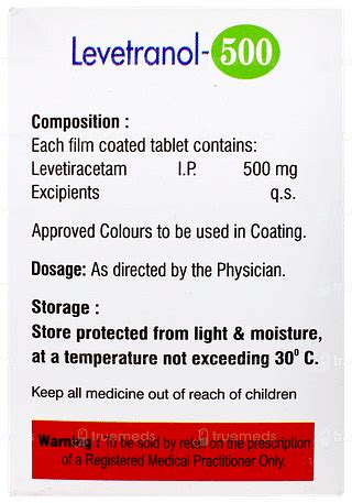 Levetranol 500 Tablet: Uses, Side Effects, Price & Substitutes