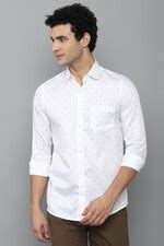 Buy Men White Printed Full Sleeves Casual Shirt Online - 740690 | Allen ...