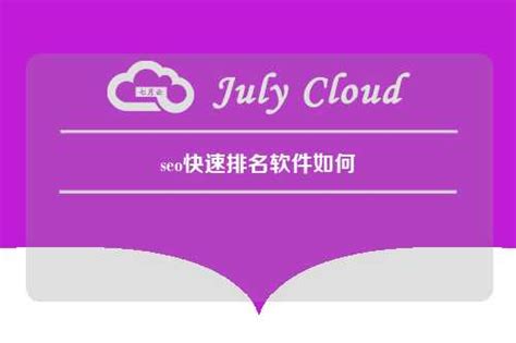 seo快速排名软件如何 - 七月云
