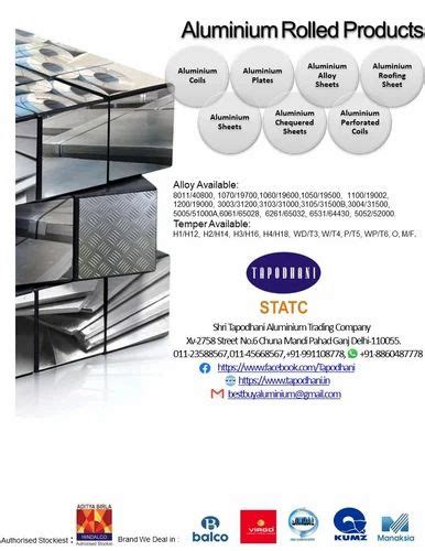 Hindalco Aluminum Sheets - Hindalco Aluminium Sheet 5052 H32 ...
