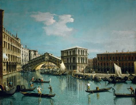 Vertical Paintings Canaletto Venice Grand Canal: Looking North-East toward the Rialto Bridge ffg ...
