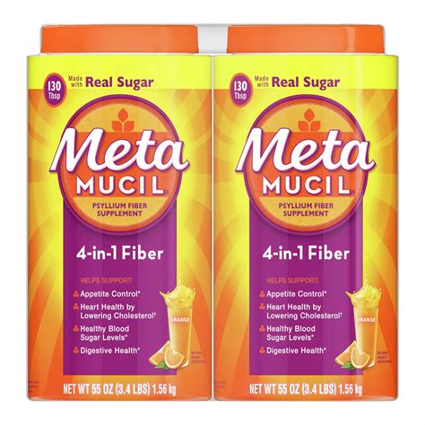 Metamucil Fiber, 4-in-1 Psyllium Fiber with real sugar | BJ's Wholesale Club