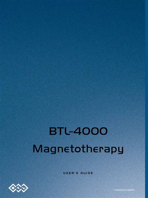 BTL Magnetotherapy 4000 - User Manual | PDF | Direct Current | Electric ...
