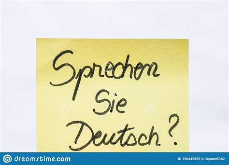 Sprechen Sie Deutsch Do You Speak German Handwriting Text Close Up ...