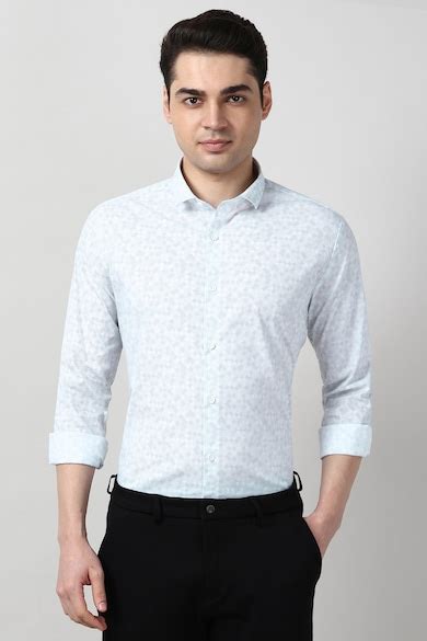 Buy Men Light Blue Slim Fit Full Sleeves Formal Shirt Online - 40047355 ...