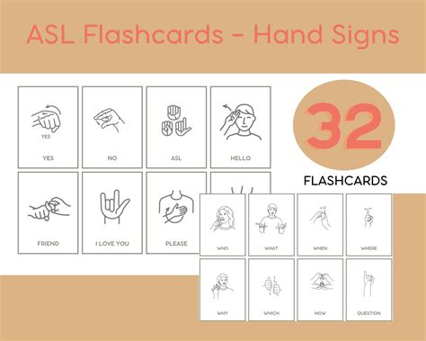 Early Learning ASL Flashcards for Kids – Printable American Sign ...