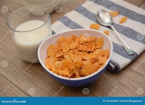 Cereals and Milk Food for Breakfast in Morning Stock Photo - Image of ...