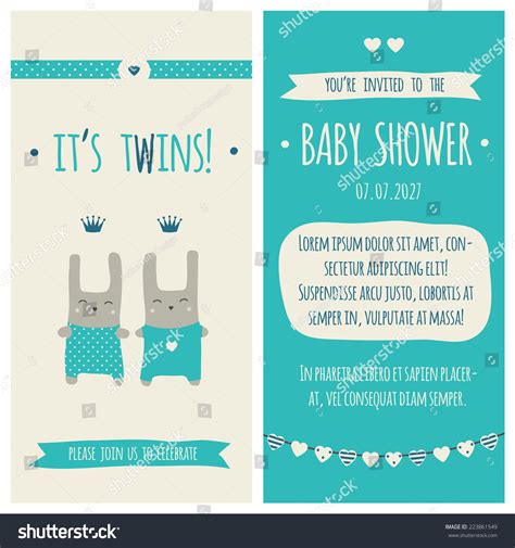 Twin Baby Shower Invitation Templates
