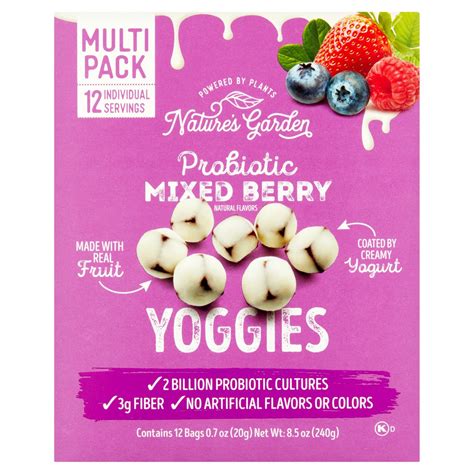 Nature's Garden Probiotic Strawberry Yoggies Multi Pack, 0.7 oz, 12 ...