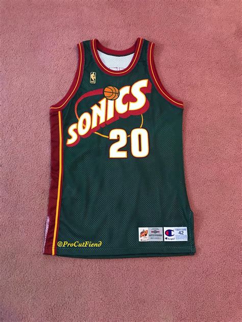 Gary Payton 1996-97 Seattle SuperSonics Game Issued Road Jersey w/ 50th ...