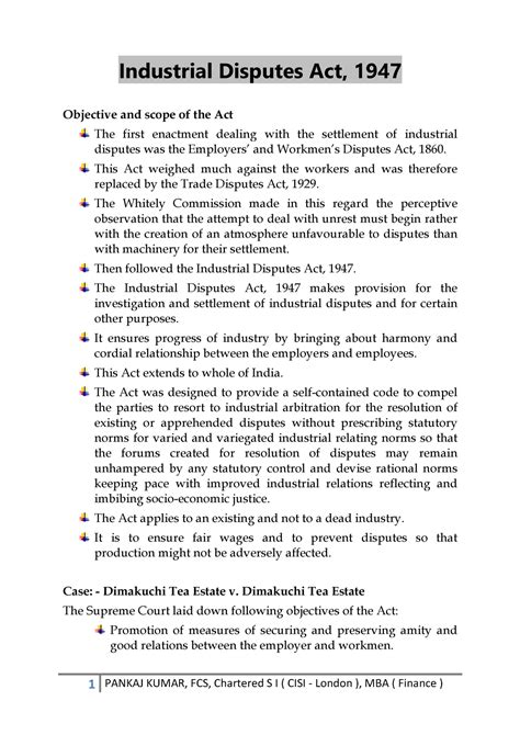 Industrial Disputes Act, 1947 - This Act weighed much against the ...