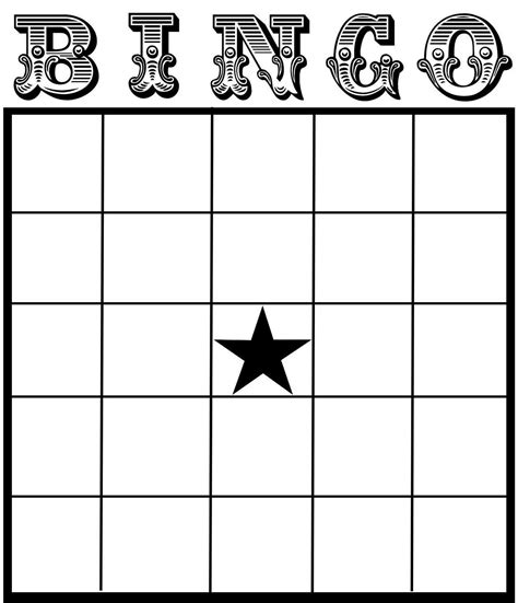 Bingo Card Blank Template