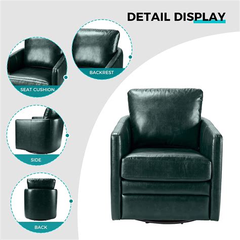 Buy HULALA HOME Modern Swivel Chair Set of 2, Leather Accent Chair ...