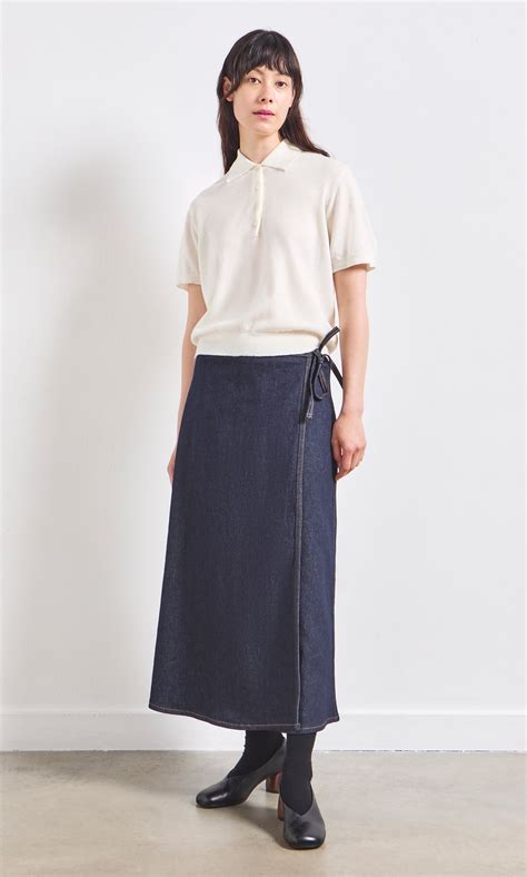 Denim Wrap Skirt - Plümo Ltd