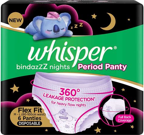 CONFETTIWOW Whisper Bindazzz Night Period Panty|6 M-L Panties|upto 0% ...