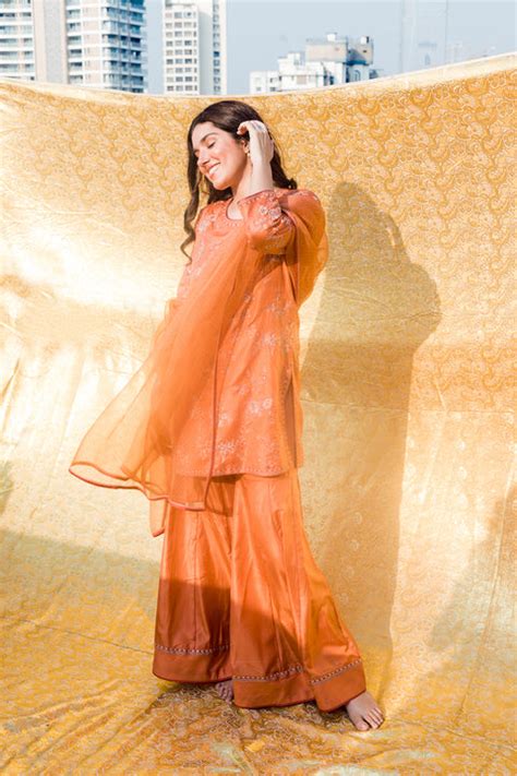 Divya Kurta and Sharara-Orange – Lajjoo