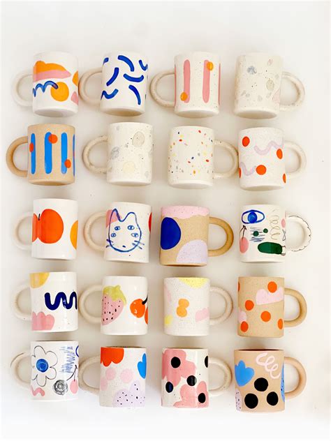 O-M hand-painted mugs | Handmade ceramics, Diy pottery, Hand painted ...