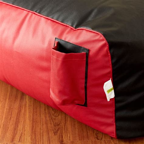 Buy Champion Faux Leather Triangle Rester Bean Bag with Beans - Black ...