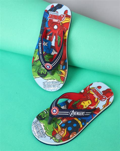 Avengers Printed Navy Blue Flip-Flops For Kids Boys – Kidsville