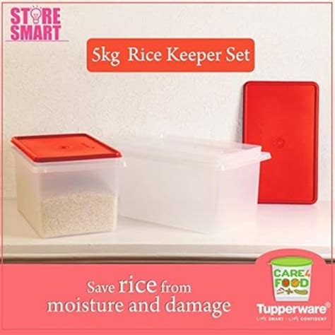 Buy Tupperware TRK085 Plastic Rice Keeper - 5 kg, Red. Online at Low ...