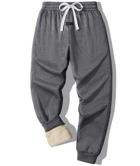 SPEEDRUN Men's Fleece Winter Pants Sherpa Lined Active Joggers ...