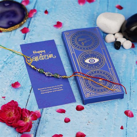 Hamsa with Green Aventurine Crystal Rakhi – ServDharm