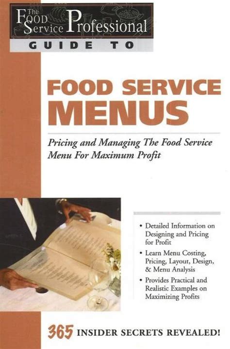 Food Service Professionals Guide to Food Service Menus: Pricing ...