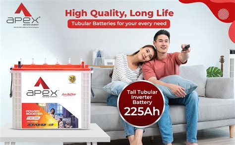 APEX Battery ABTT 23000/22500 225Ah, Recyclable Tall Tubular Inverter ...