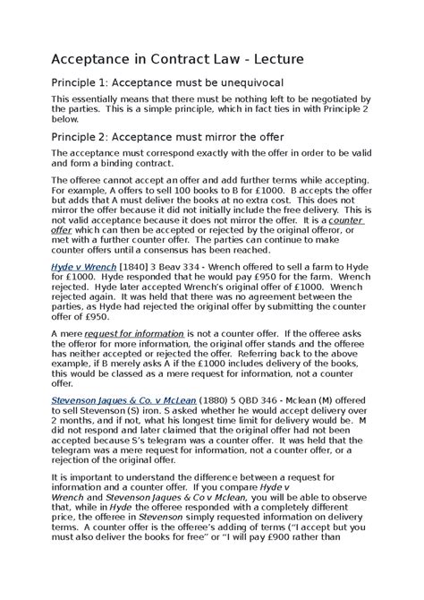 Acceptance In Principle