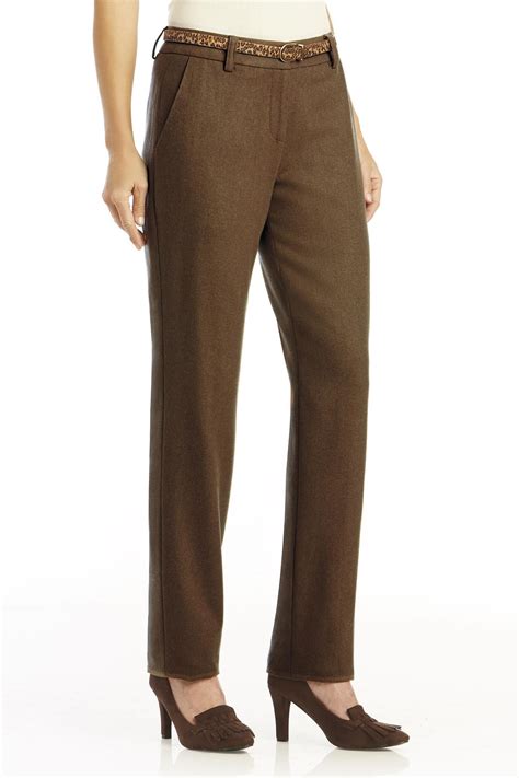 Fully Lined Straight Leg Wool Pants: Classic Women’s Clothing from # ...