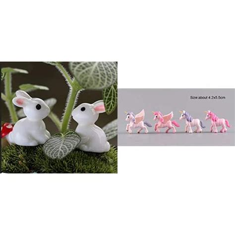 Chocozone Pack of 20 Cute Rabbit Miniatures Garden Decoration Items ...