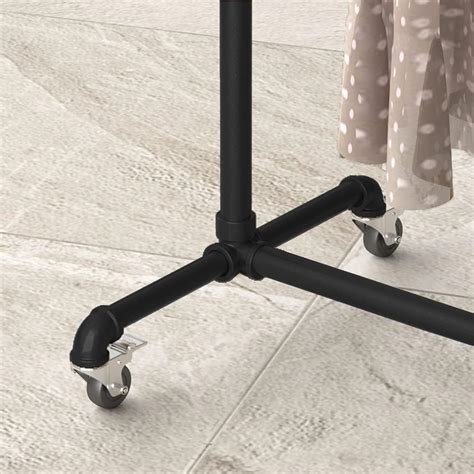 Buy HOMEKAYT Industrial Pipe Clothing Rack on Wheels Heavy Duty Garment ...