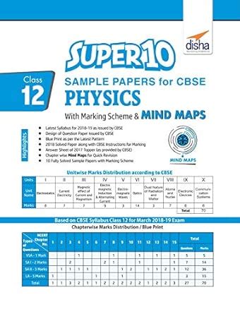 Super 10 Sample Papers for CBSE Class 12 Physics with Marking Scheme ...