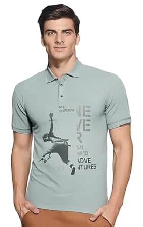 Buy SHAUN Men Collar T-Shirt(707M1_E38_Grey_SPack of 1) at Amazon.in