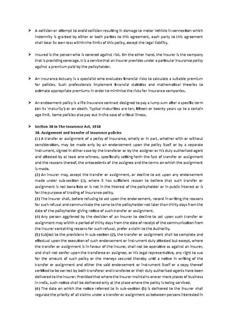 Insurance One-Liners: Key Concepts and Policies Explained (INS101 ...