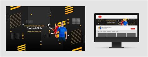 Gradient football youtube channel art | Free Vector