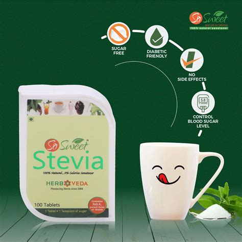 Buy SO SWEET STEVIA (100) TABLETS DISPENSER - SUGAR FREE (PACK OF 3 ...