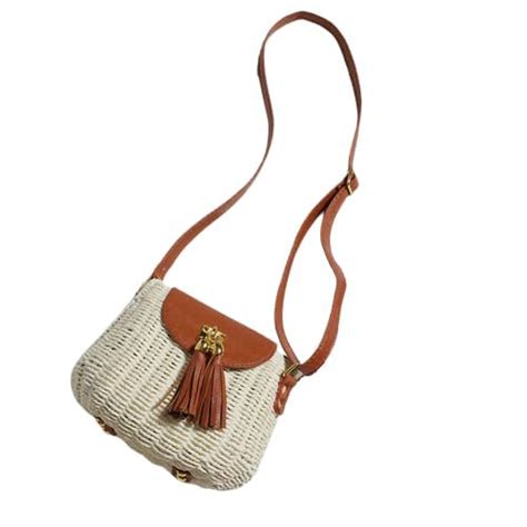 Buy DCZ Chic Straw Small Sling Bag Women Straw Shoulder Tote Bag Rattan ...