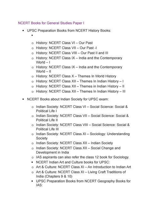 Ncert Books FOR GS Paper WISE - NCERT Books for General Studies Paper I ...