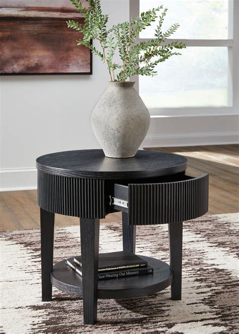 Sanford 24” Contemporary Round Solid Wood End Table with Storage ...