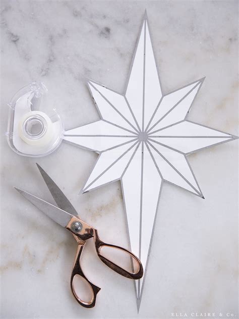 DIY Tree Topper- Christmas Star Free Printable - Ella Claire & Co.