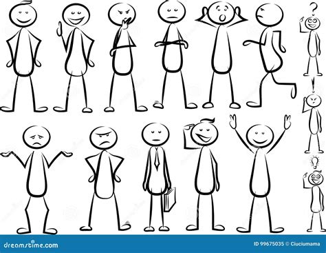 Stickman vector set stock vector. Illustration of abstractm - 99675035