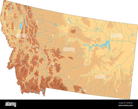 Highly detailed Montana physical map Stock Vector Image & Art - Alamy