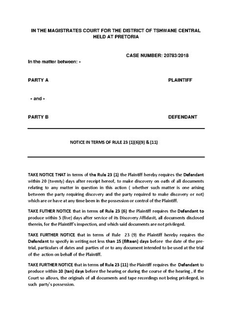 Notice of Motion for Court Order in Case No: 3137/22 - Studocu