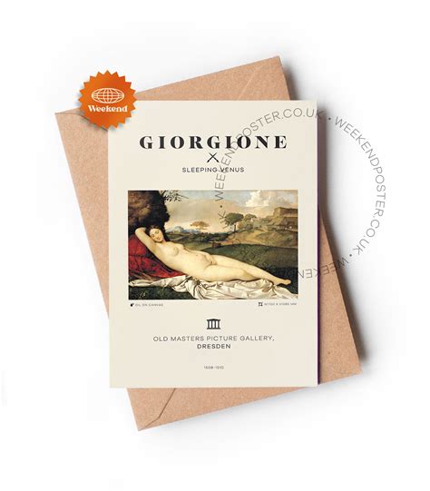 Giorgione Sleeping Venus greeting card - Weekend Concept