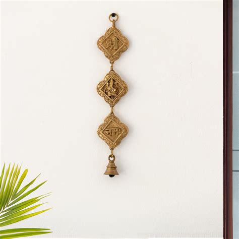 'Shree Ganeshaye Namah' Wall Decor Brass Wall Hanging (Hand-Etched, 0 ...