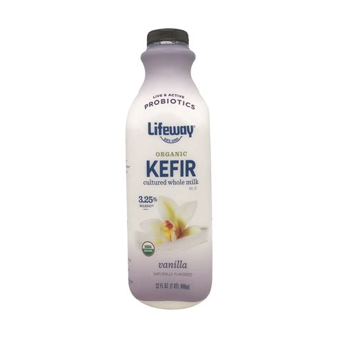 Diet info for Organic Whole Milk Vanilla Kefir, 32 fl oz - Spoonful