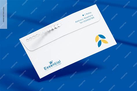 Premium PSD | Envelope with Tear Strip Mockup, Falling