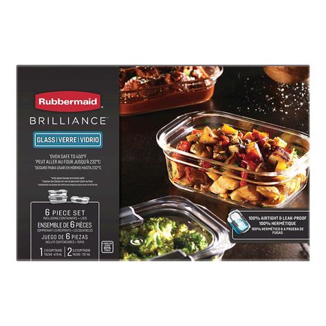 Rubbermaid Brilliance Glass Food Storage Container Set | The Container ...