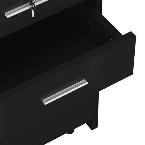 Buy Wood Salon Storage Cabinet Black with Lockable Drawer Online at ...